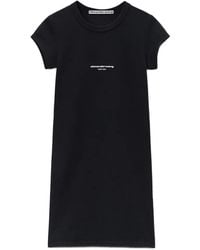 Alexander Wang - Logo Fitted Short-Sleeve Mini Dress - Lyst