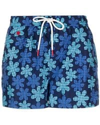 Kiton - Logo-Print Swim Shorts - Lyst