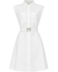 Pinko - Belted Sleeveless Mini Dress - Lyst