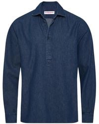 Orlebar Brown - Cesare Long-Sleeved Chambray Polo Shirt - Lyst