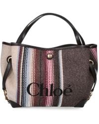 Chloé - Borsa Tote Clover Piccola A Righe - Lyst
