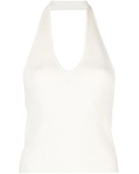 Reformation - Carol Ribbed Halterneck Tank Top - Lyst