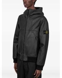 Stone Island - 0100004 Textured Leather Jacket - Lyst