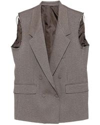 MARSĒM - Check Double-Breasted Gilet - Lyst