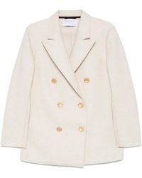 Harris Wharf London - Double-Breasted-Button Coat - Lyst