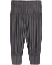 Pleats Please Issey Miyake - Pleated Cropped Trousers - Lyst
