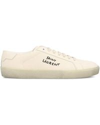 Saint Laurent - Court Sneakers Met Geborduurd Logo - Lyst