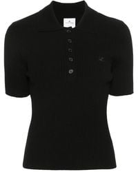 Courreges - Iconic Ribgebreid Poloshirt - Lyst