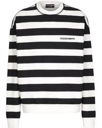 Dolce & Gabbana - Cotton Striped Sweatshirt - Lyst
