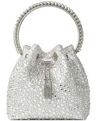 Jimmy Choo - Bon Bon Crystal-Embellished Circle-Handle Bucket Bag - Lyst