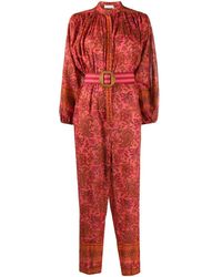 Zimmermann Комбинезон Edie С Принтом Пейсли - Оранжевый