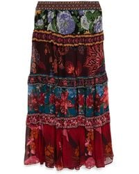 FARM Rio - Floral-Print Ruffle Skirt - Lyst