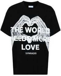 3.PARADIS - 'twnml' Hands & Heart Cotton T-shirt - Lyst