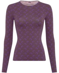 Marine Serre - Moon-Printed Long-Sleeved T-Shirt - Lyst