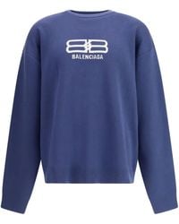 Balenciaga - Logo-Print Crewneck Sweater - Lyst