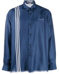 Jacquemus Gadjo Printed Silk Shirt - Blue