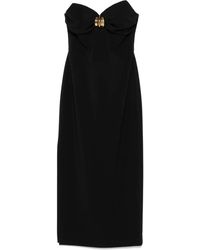 Elisabetta Franchi - Krepp-Midikleid mit Makro-Schleife - Lyst