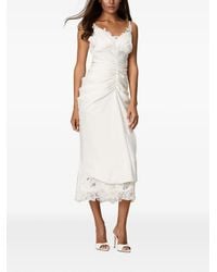 NORINA ST - Lace Slip Ruched Slip Midi Dress - Lyst