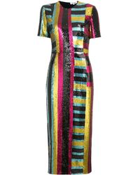 Diane von Furstenberg Short-sleeve sequin dress - Multicolore