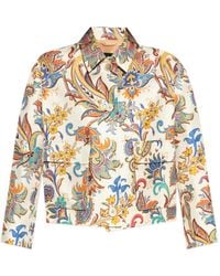 Etro - Veste Crop À Fleurs - Lyst