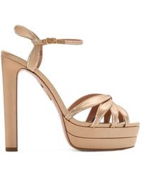 Aquazzura - Soulmate Crystal Sandals Plateau 130 - Lyst
