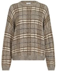 Brunello Cucinelli - Dazzling Mohair Prince Of Wales Sweater - Lyst