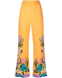 La DoubleJ - Pantalon Évasé À Fleurs - Lyst