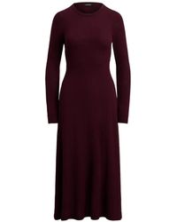 Ralph Lauren - A-Line Wool Sweater Midi Dress - Lyst