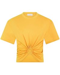 Rabanne - T-shirt crop con dettaglio ad anello - Lyst