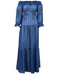 Ermanno Scervino - Robe Volantée À Broderies - Lyst