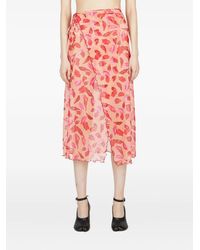Marco Rambaldi - Lip-print Ruffled Skirt - Lyst
