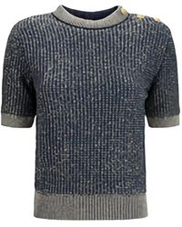 Balmain - Sequin-Embellished Button-Detail Sweater - Lyst