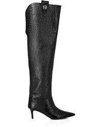 Philipp Plein - Leather Stiletto-Heel Over-The-Knee Boots - Lyst