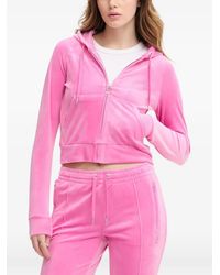 Juicy Couture - Rhinestone-Embellished Zip-Up Hoodie - Lyst
