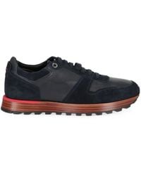 Isaia - Panelled Leather Sneakers - Lyst