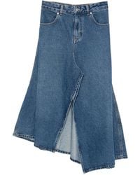 Victoria Beckham - Asymmetric-Hem Front-Slit Skirt - Lyst