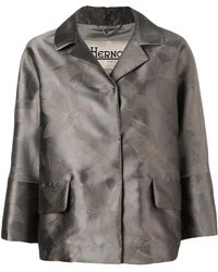 Herno Veste imprimée à fleurs - Gris