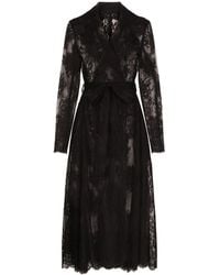 Dolce & Gabbana - Abrigo de encaje Chantilly con cinturón - Lyst