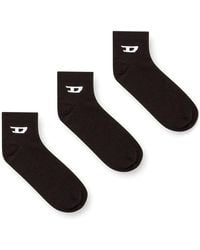 DIESEL - Logo Ankle Socks (Set Of Three) - Lyst