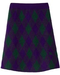 Burberry - Wool Argyle Skirt - Lyst