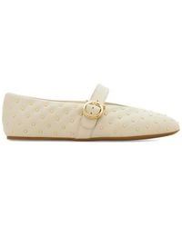 Ferragamo - Studded Gancini-Buckle Ballet Flats - Lyst