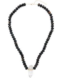 JIA JIA - 14kt Yellow Gold Tiger Eye And Quartz Beaded Necklace - Lyst