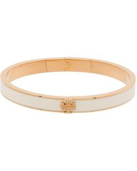 Tory Burch - Logo-plaque Hinged Bangle - Lyst