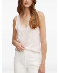 Silvian Heach - Patterned Scoop-Neck Blouse - Lyst