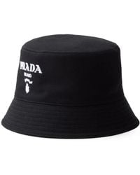 Prada - Logo-Embroidered Bucket Hat - Lyst