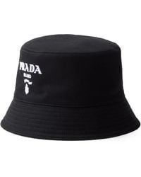 Prada - Fischerhut Mit Logo-Stickerei - Lyst