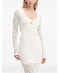 Guess - Lace-Up Crochet Maxi Dress - Lyst