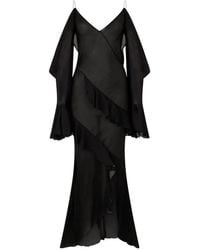 Roberto Cavalli - Ruffled Cold-Shoulder Dress - Lyst