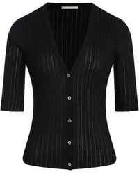 12 STOREEZ - Lattice Short-Sleeve Cardigan - Lyst