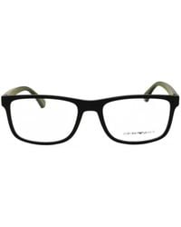 Emporio Armani - Rectangle-Frame Glasses - Lyst